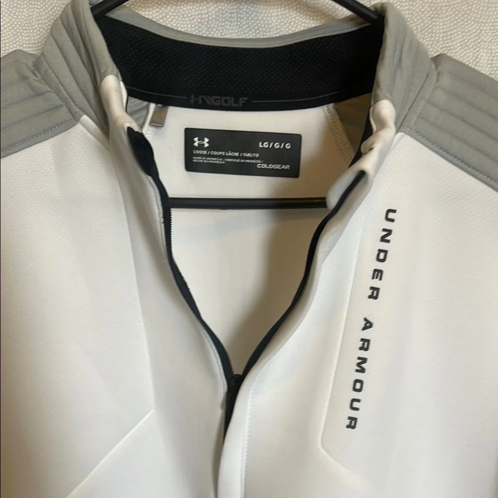 Under Armour Lightweight White and Gray Quarter-Zip Jacket - Picture 2 of 6